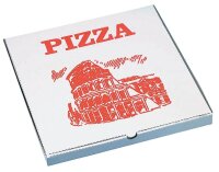 STARPAK Pizzakartons weiß, rot 26,0 x 26,0 cm, 100 St.