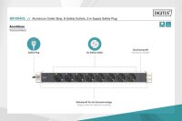 DIGITUS DN-95401 8-fach Steckdosenleiste für Serverschrank 2,0 m weiß