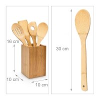 relaxdays Küchenhelfer-Set Holz, 5 St.