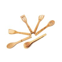 relaxdays Küchenhelfer-Set Holz, 7 St.