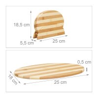 relaxdays Frühstücksbretter braun 25,0 x 18,0 cm 4-tlg., 4 St.