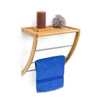 relaxdays Handtuchhalter braun, silber, 1 St.
