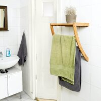 relaxdays Handtuchhalter braun, silber, 1 St.