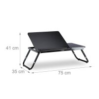relaxdays Laptop-Betttablett schwarz