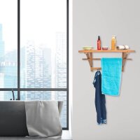 relaxdays Wandgarderobe braun Holz 4 Haken 60,0 x 30,0 cm  ( 10017155_0 )