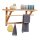 relaxdays Wandgarderobe braun Holz 4 Haken 60,0 x 30,0 cm  ( 10017155_0 )