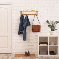 relaxdays Wandgarderobe braun Holz 4 Haken 50,0 x 18,0 cm, 1 St.