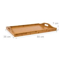 relaxdays Tablett braun rechteckig 55,0 x 35,0 cm  ( 10019136_0 )