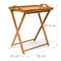relaxdays Tablett braun rechteckig 55,0 x 35,0 cm  ( 10019136_0 )