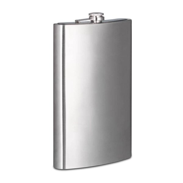 relaxdays Flachmann silber, 1 St.