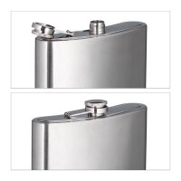 relaxdays Flachmann silber, 1 St.