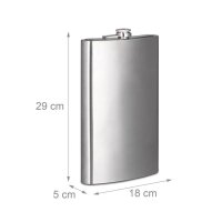 relaxdays Flachmann silber, 1 St.