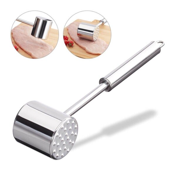 relaxdays Fleischklopfer silber