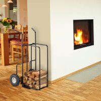 relaxdays Kaminholzwagen schwarz 63,0 x 65,0 x 120,0 cm