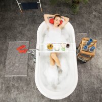 relaxdays Badewannenablage weiß, 1 St.