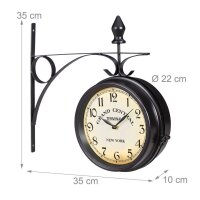 relaxdays Wanduhr beige schwarz Eisen 35,0 x 35,0 cm,...