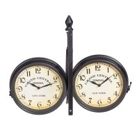 relaxdays Wanduhr beige schwarz Eisen 35,0 x 35,0 cm, Ø 22,0 cm