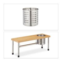 relaxdays Küchen-Organizer braun, silber 55,0 x 18,0 x 21,0 cm, 1 St.