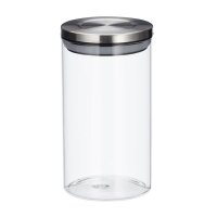 relaxdays Vorratsdosen 18,0 cm hoch transparent 1,0 l, 3 St.