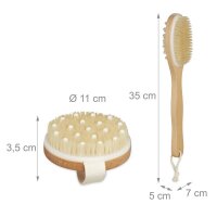 relaxdays Massagebürsten-Set braun Holz, 2 St.