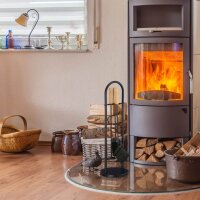 relaxdays Kaminbesteck schwarz, braun, 1 St.
