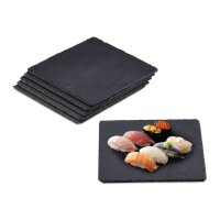 relaxdays Schieferplatten anthrazit 25,0 x 25,0 cm, 6 St.