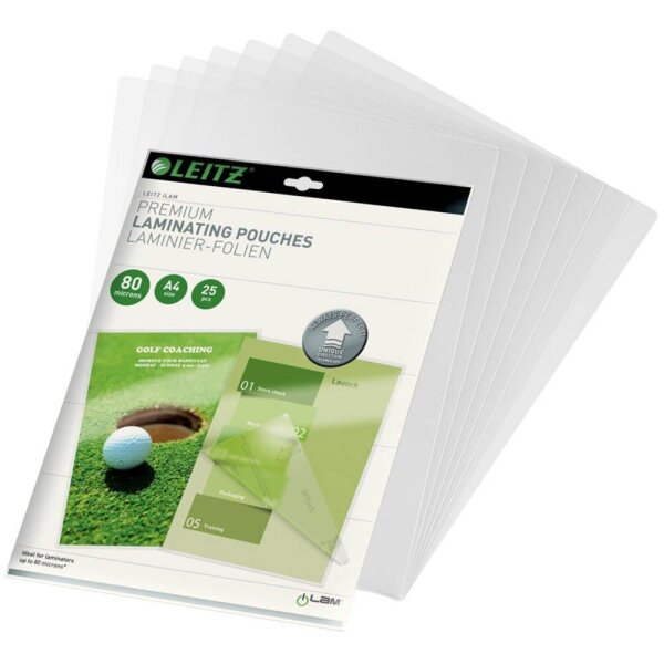 LEITZ Laminierfolien UDT glänzend für A4 80 micron, 25 St.
