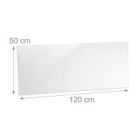 relaxdays Spritzschutz Küche transparent 120,0 x 0,6...