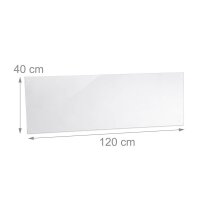 relaxdays Spritzschutz Küche transparent 120,0 x 0,6...