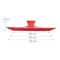 relaxdays Universal-Topfdeckel rot Ø 31,5 cm, 1 St.