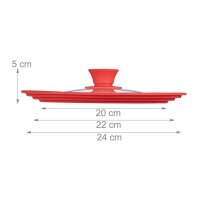 relaxdays Universal-Topfdeckel rot Ø 25,5 cm, 1 St.