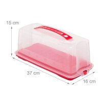 relaxdays Kuchen-Transportbox für Kastenform Ø 37,0 x 16,0 cm, 1 St.