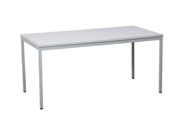 Gürkan Schreibtisch lichtgrau rechteckig, 4-Fuß-Gestell grau 160,0 x 80,0 cm