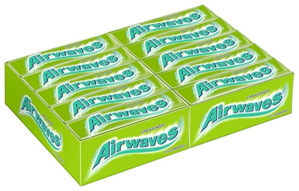 Airwaves Lime & Ginger Kaugummis 30 Pack à 12 Dragees  ( 457627 )
