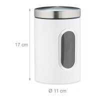 relaxdays Vorratsdose 17,0 cm hoch weiß 1,4 l, 1 St.