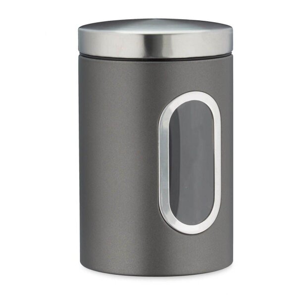 relaxdays Vorratsdose 17,0 cm hoch grau 1,4 l, 1 St.