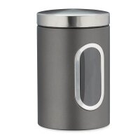relaxdays Vorratsdose 17,0 cm hoch grau 1,4 l, 1 St.