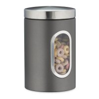 relaxdays Vorratsdose 17,0 cm hoch grau 1,4 l, 1 St.