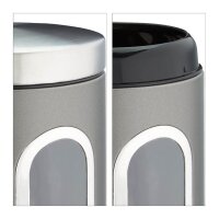 relaxdays Vorratsdose 17,0 cm hoch grau 1,4 l, 1 St.