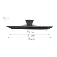 relaxdays Universal-Topfdeckel schwarz Ø 27,5 cm, 1 St.