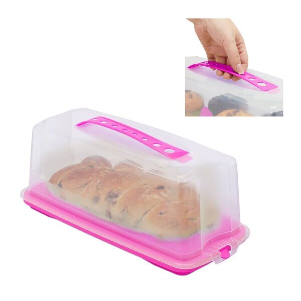 relaxdays Kuchen-Transportbox für Kastenform 37,0 x 16,0 cm  ( 10027899_52 )