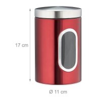 relaxdays Vorratsdose 17,0 cm hoch rot 1,4 l, 1 St.