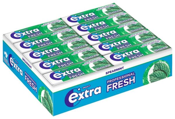 Extra® PROFESSIONAL FRESH SPEARMINT Kaugummis 30 Pack à 10 Stück  ( 452083 )