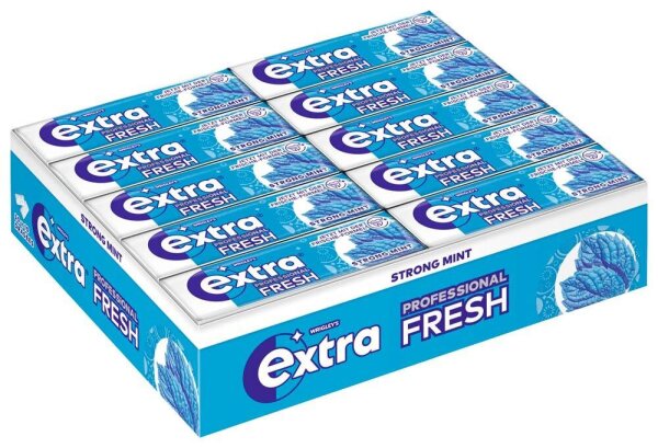 extra® PROFESSIONAL FRESH STRONG MINT Kaugummis 30x 10 Dragees, 30 St.