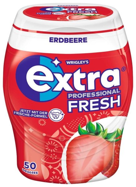 extra® PROFESSIONAL FRESH ERDBEERE Kaugummis 50 Dragees, 1 St.