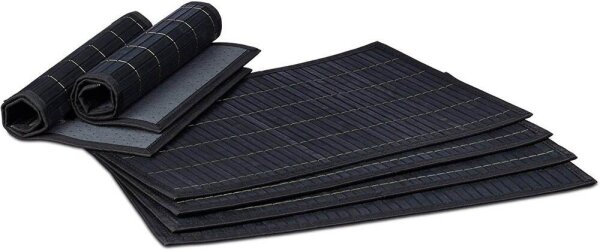 6 relaxdays Platzset schwarz 30,0 x 45,0 cm  ( 10020505_46 )