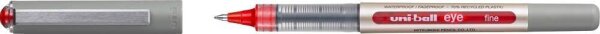 uni-ball eye fine UB-157E Tintenroller silber 0,4 mm, Schreibfarbe: rot, 12 St.