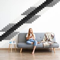 10 relaxdays Wandpaneele selbstklebend, schwarz 70,0 x 78,0 cm  ( 10026763_1064 )