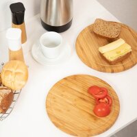 relaxdays Frühstücksbretter braun 25,0 x 25,0...