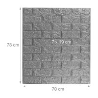 10 relaxdays Wandpaneele selbstklebend, grau 70,0 x 78,0...